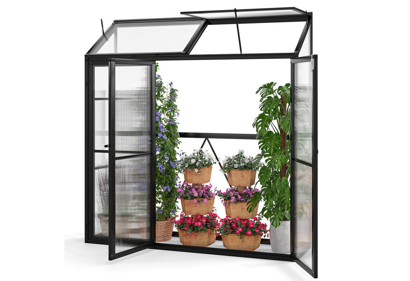 COSTWAY Anlehngewächshaus, BxTxH: 180 x 52 x 190 cm, begehbares Gewächshaus, Tomaten Treibhaus, mit 3 Türen schwarz | Rabatt: 21% Unkategorisiert online kaufen COSTWAY Anlehngewächshaus, BxTxH: 180 x 52 x 190 cm, begehbares Gewächshaus, Tomaten Treibhaus, mit 3 Türen schwarz | Rabatt: 21% Unkategorisiert online kaufen