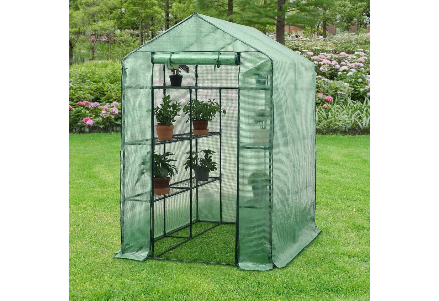 en.casa Foliengewächshaus, Vale 120x170x194cm Pflanzhaus mit Ablagen Grün grün | Rabatt: 29% Unkategorisiert online kaufen