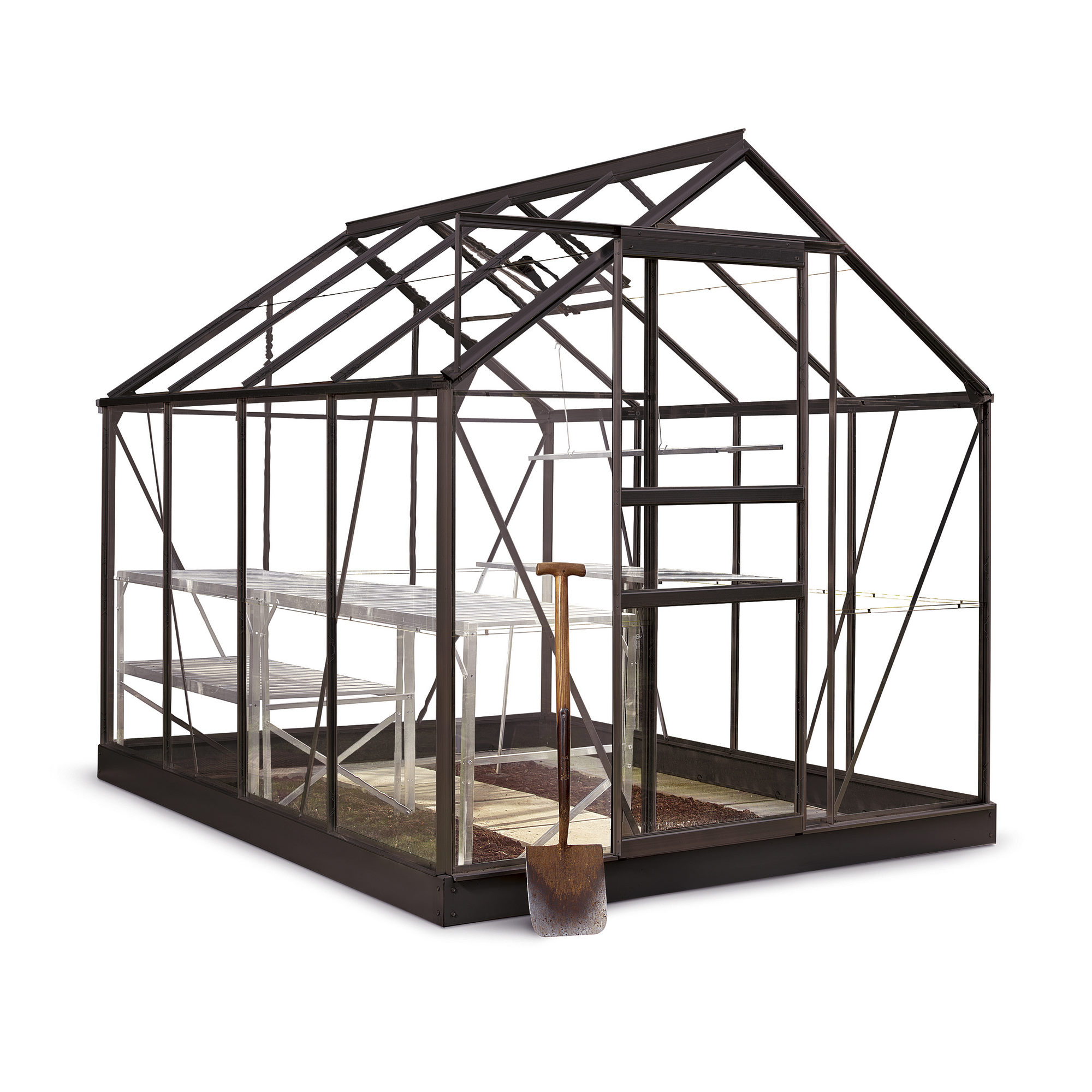 Halls Gewächshaus 'Popular 86' 5 m² 193 x 257 cm 3 mm Blankglas schwarz Unkategorisiert online kaufen