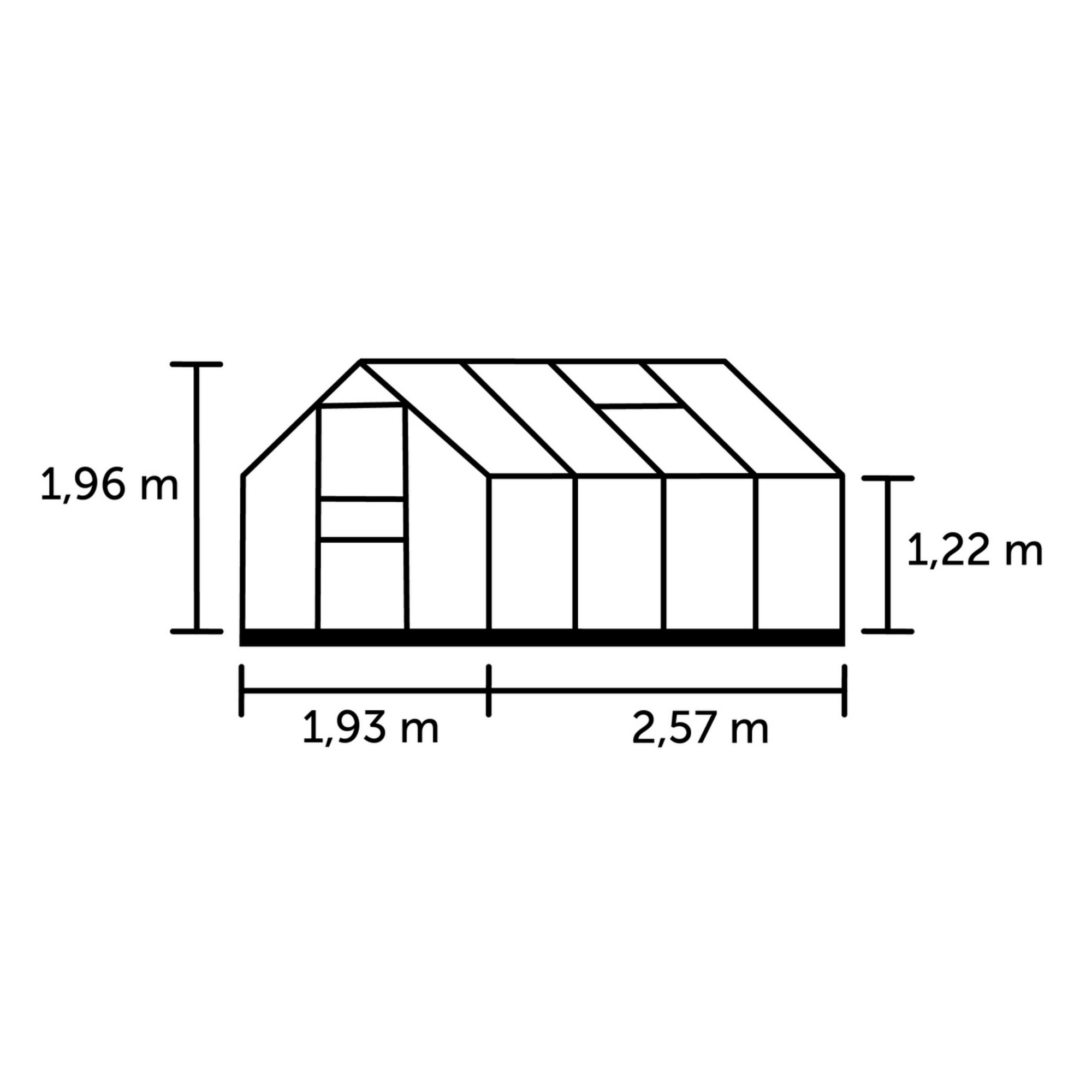 Halls Gewächshaus 'Popular 86' 5 m² 193 x 257 cm 3 mm Sicherheitsglas schwarz Unkategorisiert online kaufen