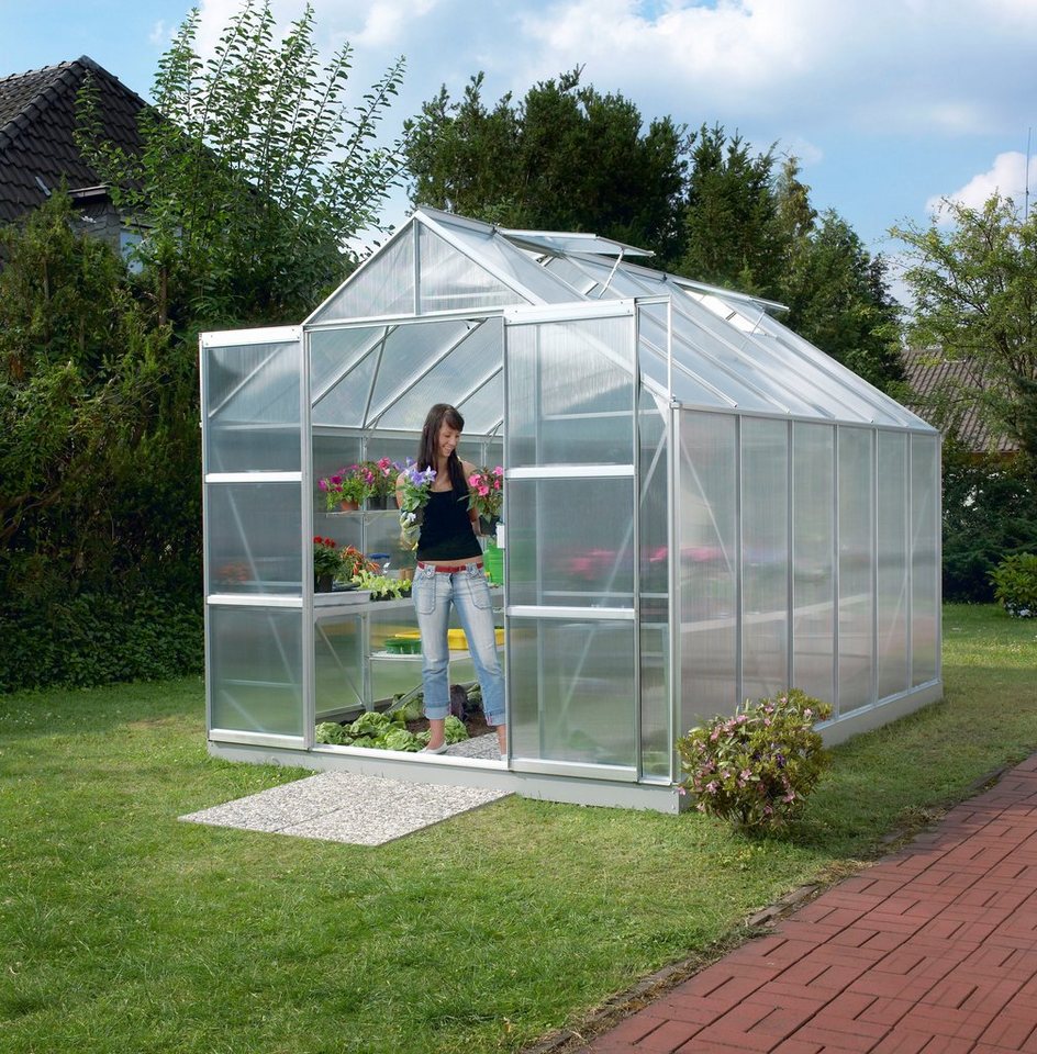 KONIFERA Gewächshaus Calisto 9900, BxTxH: 254 x 379 x 230 cm, 6 mm Wandstärke silberfarben | Rabatt: 56% Unkategorisiert online kaufen KONIFERA Gewächshaus Calisto 9900, BxTxH: 254 x 379 x 230 cm, 6 mm Wandstärke silberfarben | Rabatt: 56% Unkategorisiert online kaufen