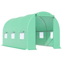 Outsunny Folien-Gewächshaus, BxHxL: 200 x 200 x 450 cm - gruen Unkategorisiert online kaufen