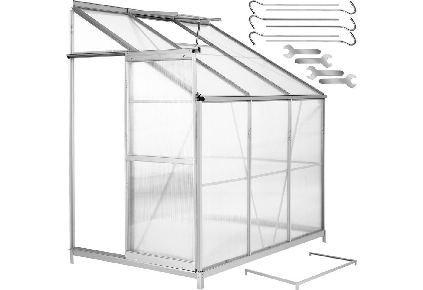 tectake Gewächshaus Anlehngewächshaus aus Aluminium mit Fundament 192x128x202cm, 0,40 mm Wandstärke, Set, 192 x 128 x 202 cm, 4,09 m³, mit Fundament weiß Unkategorisiert online kaufen tectake Gewächshaus Anlehngewächshaus aus Aluminium mit Fundament 192x128x202cm, 0,40 mm Wandstärke, Set, 192 x 128 x 202 cm, 4,09 m³, mit Fundament weiß Unkategorisiert online kaufen