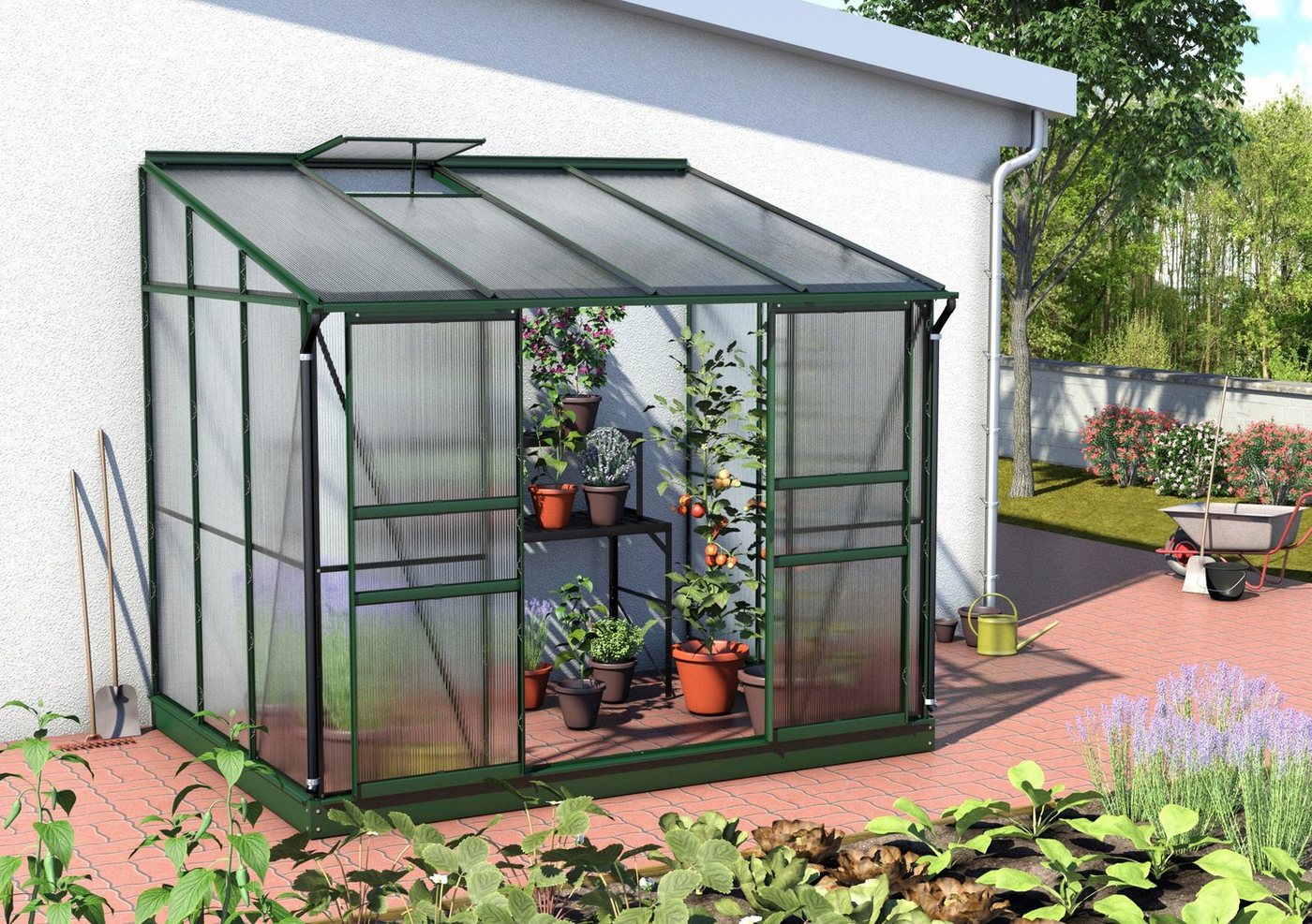 Vitavia Anlehngewächshaus Osiris 5200, BxTxH: 262 x 201 x 221 cm, 4 mm Wandstärke grün | Rabatt: 44% Unkategorisiert online kaufen