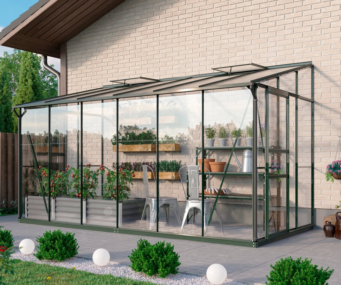 Vitavia Anlehngewächshaus Osiris 7800, BxTxH: 190 x 379 x 222 cm, 3 mm Wandstärke grün | Rabatt: 44% Unkategorisiert online kaufen