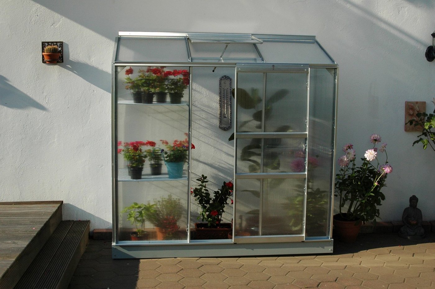 Vitavia Anlehngewächshaus Styx 1300, BxTxH: 193 x 69 x 182 cm, 4 mm Wandstärke silberfarben | Rabatt: 30% Unkategorisiert online kaufen