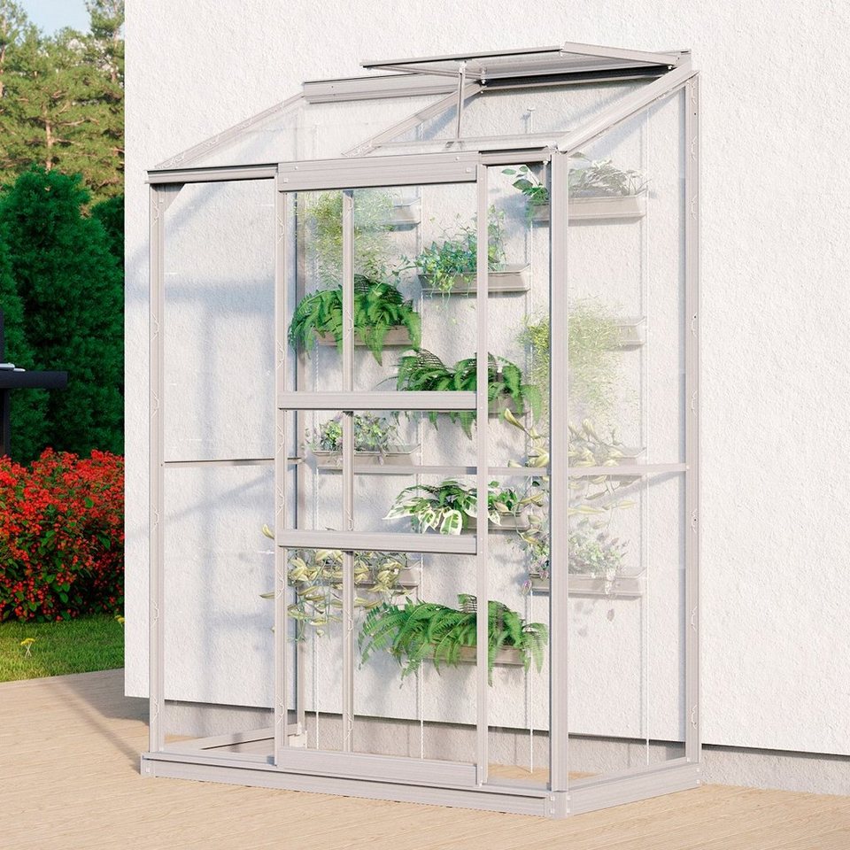 Vitavia Anlehngewächshaus Styx 900, BxTxH: 131 x 65 x 182 cm, 3 mm Wandstärke silberfarben | Rabatt: 13% Unkategorisiert online kaufen