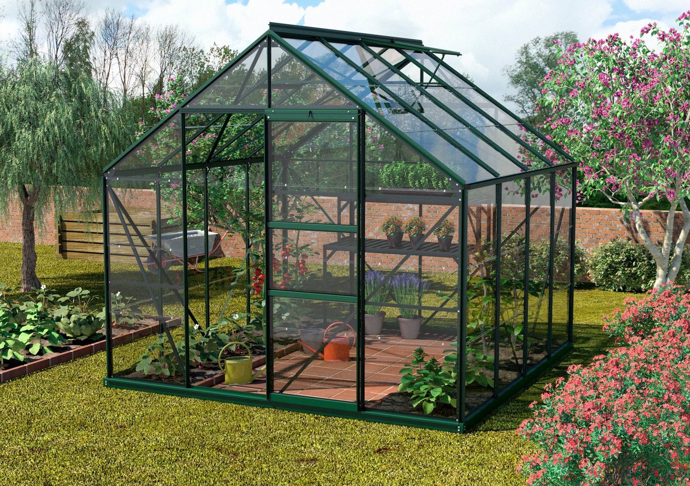 Vitavia Gewächshaus Merkur 6700, BxTxH: 254 x 254 x 230 cm, 4 mm Wandstärke grün Unkategorisiert online kaufen
