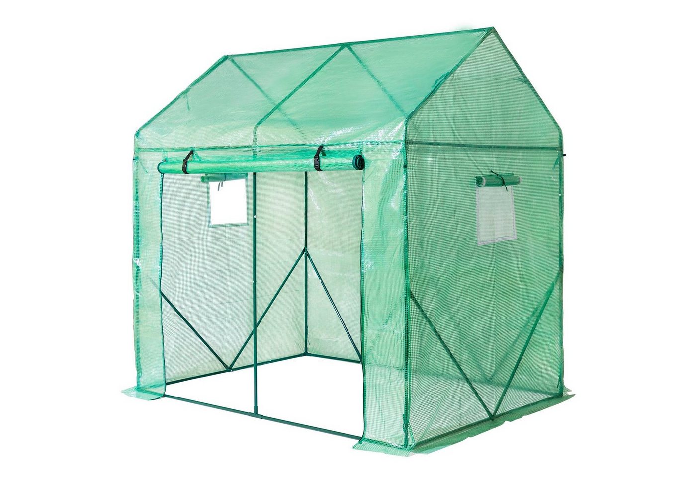 Yorbay Foliengewächshaus 200 x 140 x 200cm (LxBxH), Foliengewächshaus mit Folie Fernster für Garten zur Aufzucht,spitzdach grün | Rabatt: 19% Unkategorisiert online kaufen
